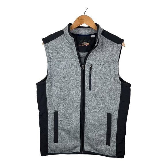 Orvis Jackets & Blazers - Orvis Men's Denali Fleece Sweater Vest Full Zip Heather Gray With Pockets Medium